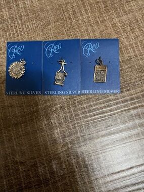 REO Sterling Silver Charms - Sunflower, Mower, Seeds Silver